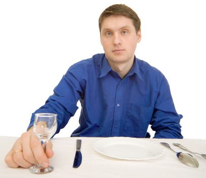 Guest of restaurant with glasses