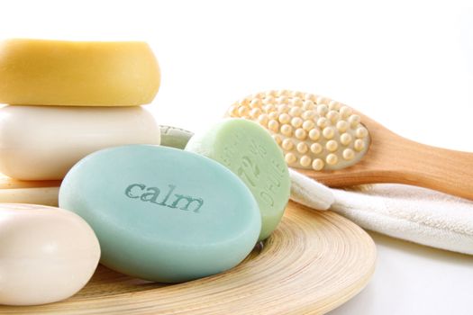 Assortment of colored scented soaps