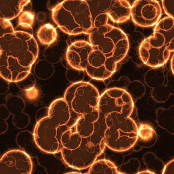 a seamless illustration of some living orange cells