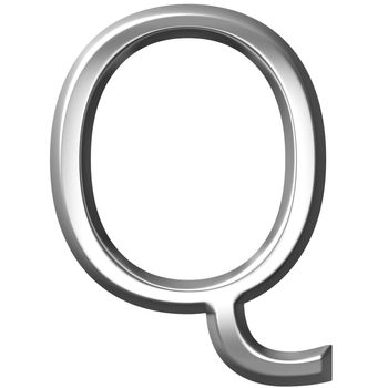3D Silver Letter Q