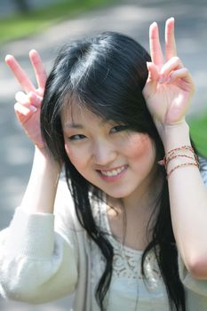 beautiful orient model shows Funny Bunny