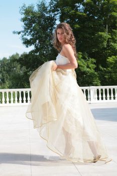 girl in wedding gown