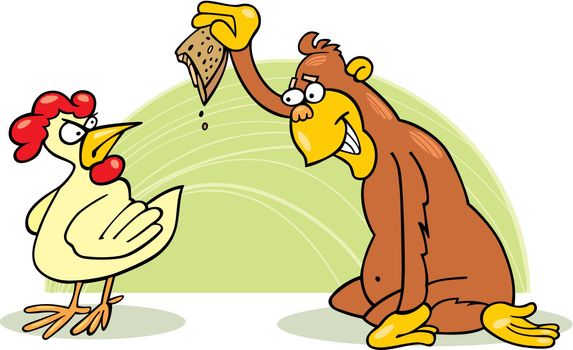 malicious monkey and chicken