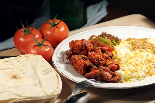 indian biryani food with chicken masala