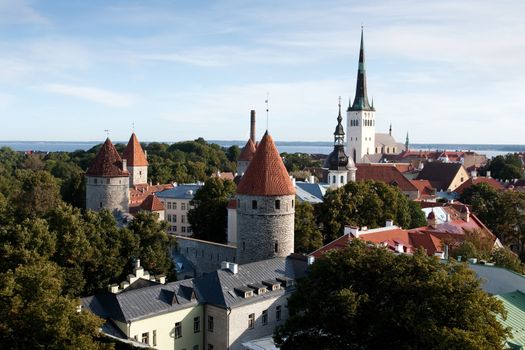 Panoramic view of old city of Tallinn, Estonia