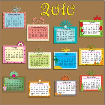Colorful Calendar for 2010