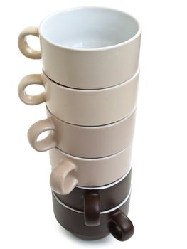 tower of coffee cups