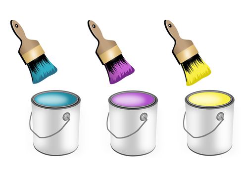 Paint Brushes and Paint Cans