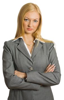 businesswoman fold her arms