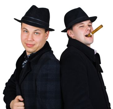 men in hat with cigar