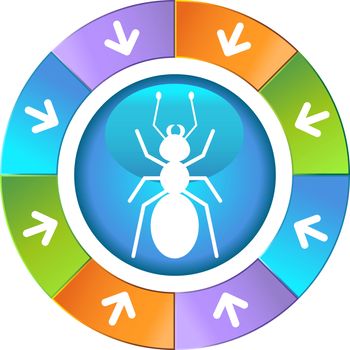 Wheel icon with arrows pointing inward - ant.