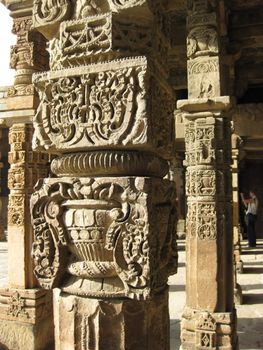 Carved Mughal Pillars