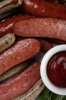 sausages with ketchup