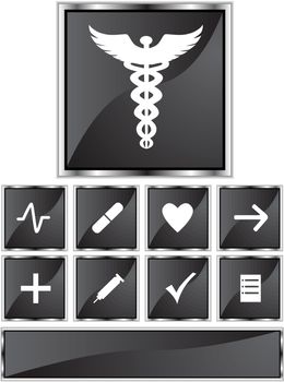 Black Satin - Medical Icons - Square