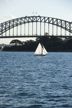 Sydney Harbour Bridge and boat.