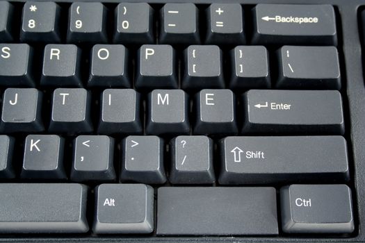 The word Time spelled on a keyboard