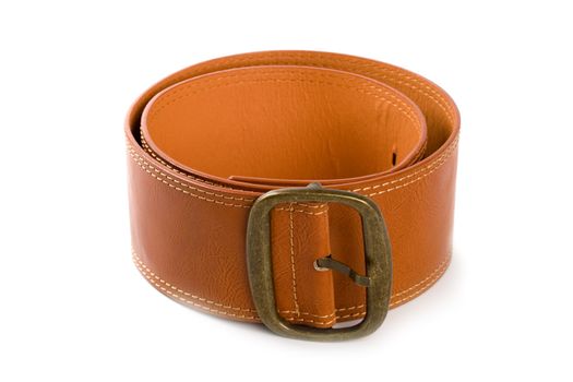 brown belt with bronze buckle