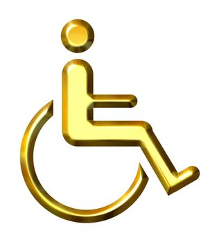 3D Golden Special Needs Symbol