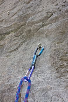 climbing gear at the rock