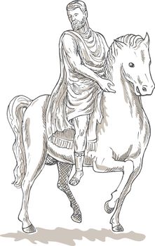 Roman emperor soldier riding horse