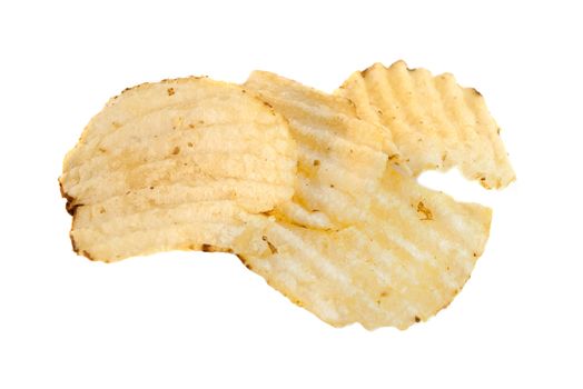 Ridged Potato Chips, isolated