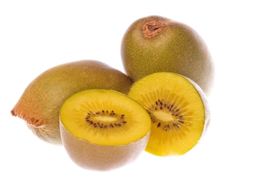Yellow Kiwi Fruits Macro Isolated