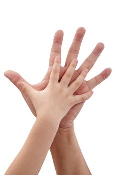 Father and daughter's hand