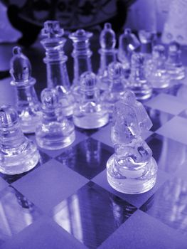 glass chess set game
