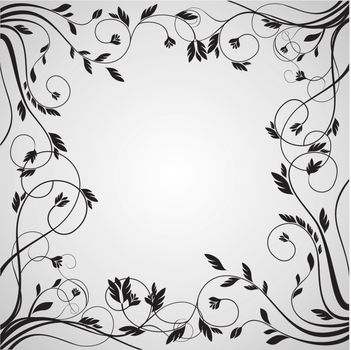 abstract floral curly frame