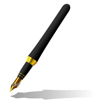 Realistic illustration gold ink pen - vector