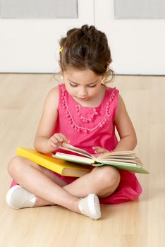 preschooler with book
