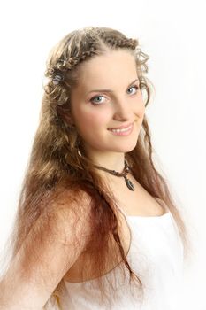 The beautiful Russian girl with a flowing hair