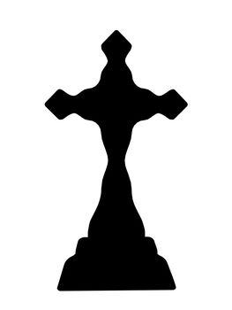Cross Tombstone Silhouette