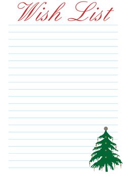 a wish list decorated with a christmas tree - background