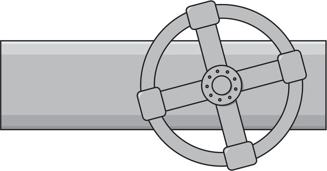 Simple vector gas valve of grey color