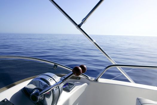 Boat on the blue Mediterranean Sea yachting