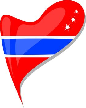thailand flag button heart shape. vector