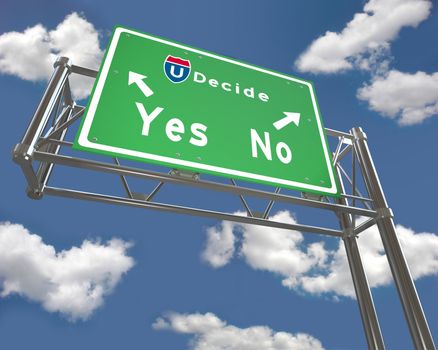 Freeway Sign - Decision - Yes or No 