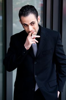 Business man smoking