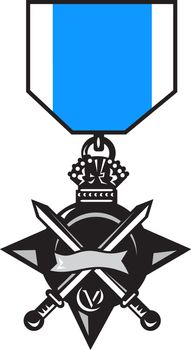military medal of bravery crossed swords