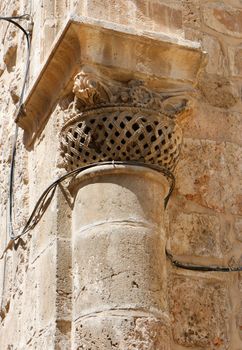 Capital of column of Church of the Holy Sepulchre in Jerusalem