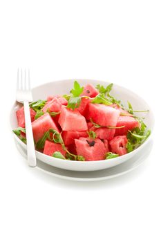 Watermelon and Arugula Salad Isolated