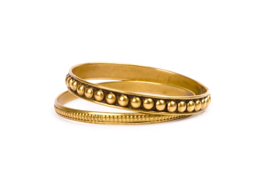 two golden bracelets