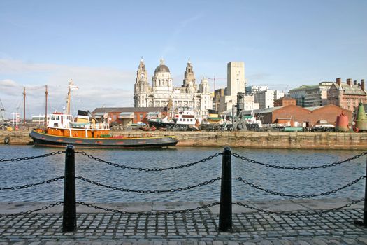 Two Liverpool Ships in Dock UK England