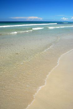 whitewash on tropical caribbean beach