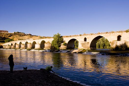Roman bridge, Toro, Zamora Province, Castile and Leon, Spain