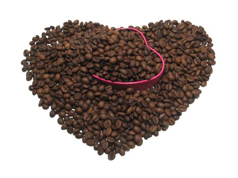 Coffee valentine on a white background