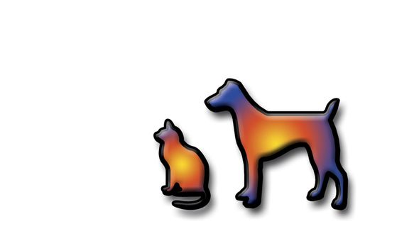 Dog And Cat Graphic Isolated
