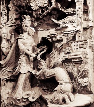 Temple Stong Carving - Give and Help