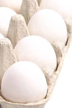 white eggs in packing